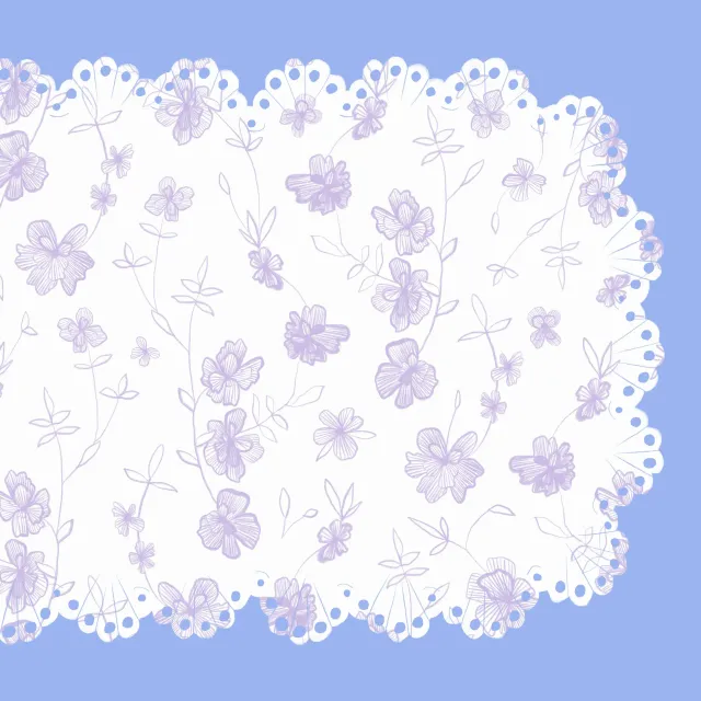 Kissen Spitzendeckchen Floral Blau