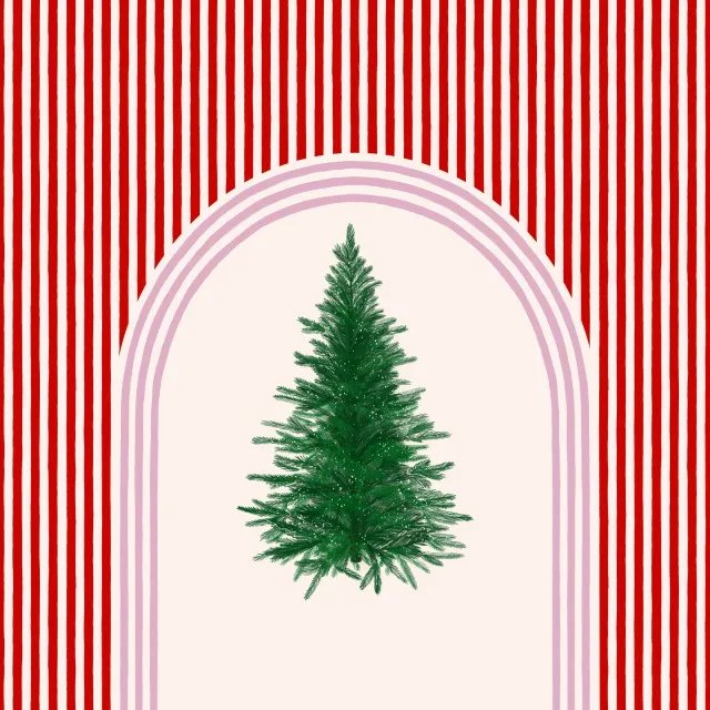 Kissen Tannenbaum Bogen