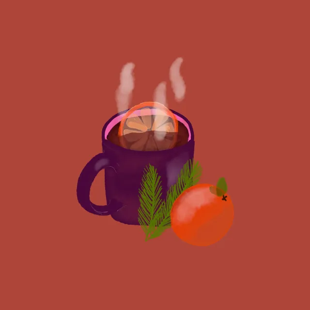 Servietten Glühwein Aquarell Braunorange