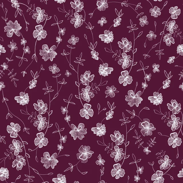 Dekovorhang Blumenmuster Burgundy