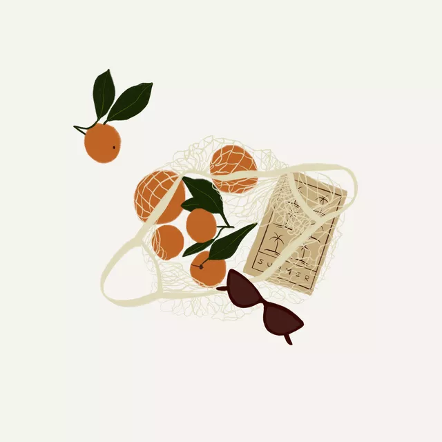 Kissen Einkaufsnetz Beige