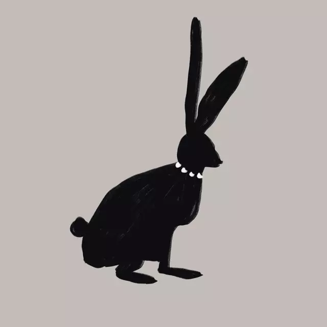 Tischset Osterhase mit Kette Hellgrau