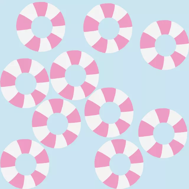 Kissen Schwimmringe Rosa Blau