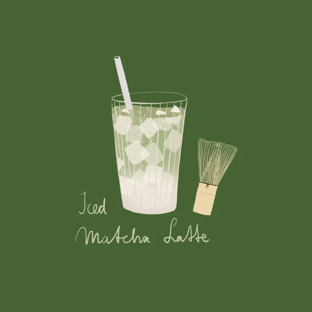 Kissen Iced Matcha Latte Dunkelgrün