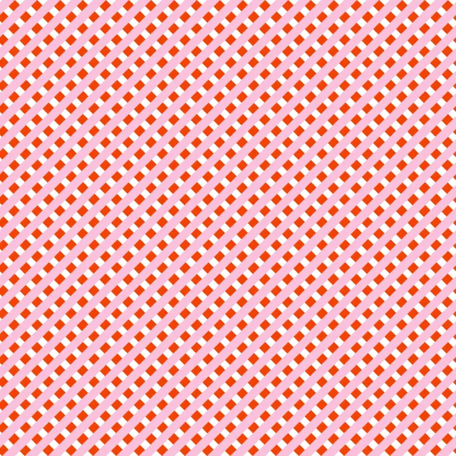 Kissen Diagonale Karo Rot Pink