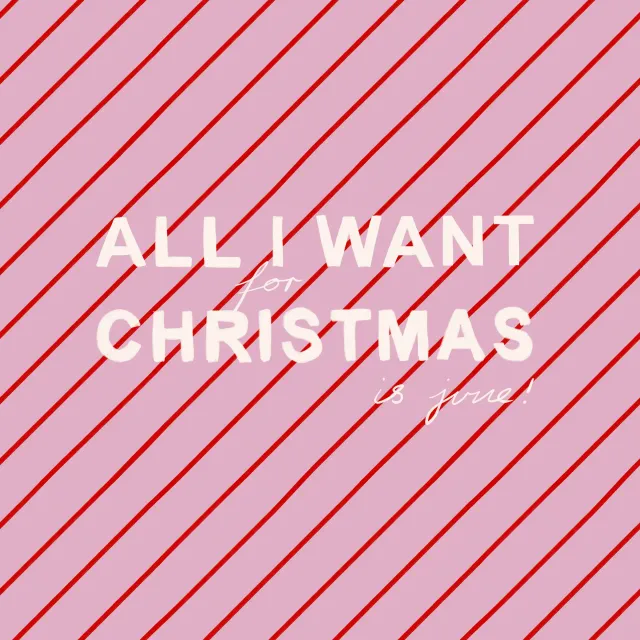 Kissen All I want Weihnachten Streifen