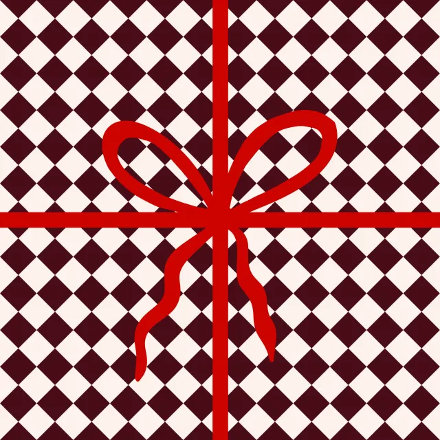 Geschenk Karo Schleife
