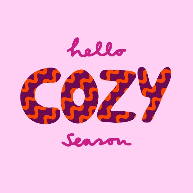 Kissen Cozy Season Pink Wellen