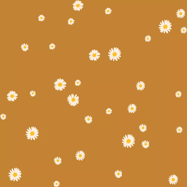 Tischdecke Kamillenblüten Ocker