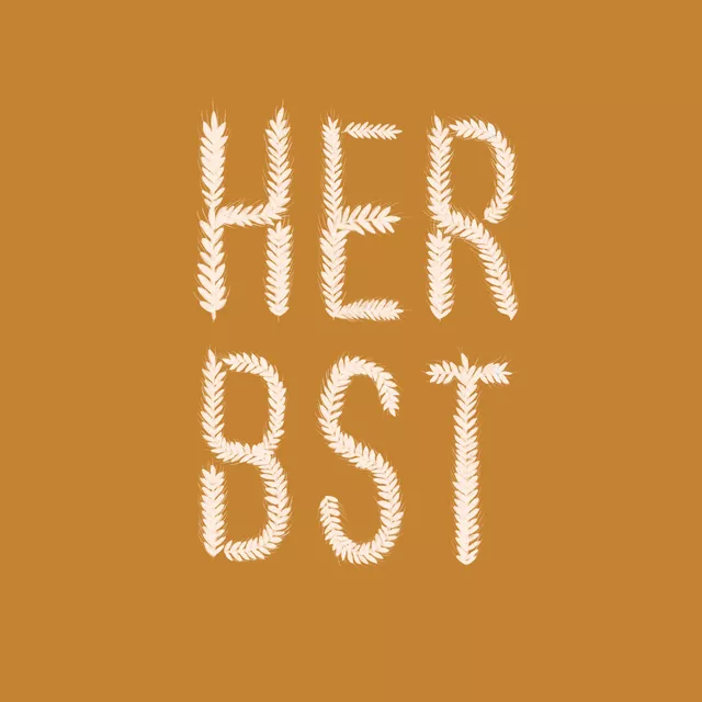 Kissen Herbst Getreidetypo Ocker