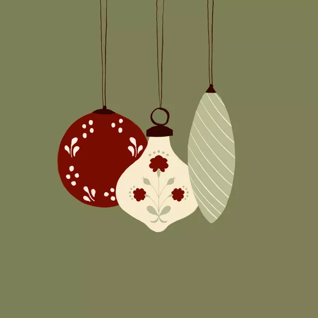Tischset Weihnachtskugeln Grün