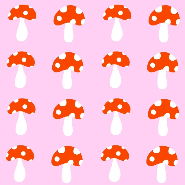 Bankauflage Fliegenpilze Pattern Pink