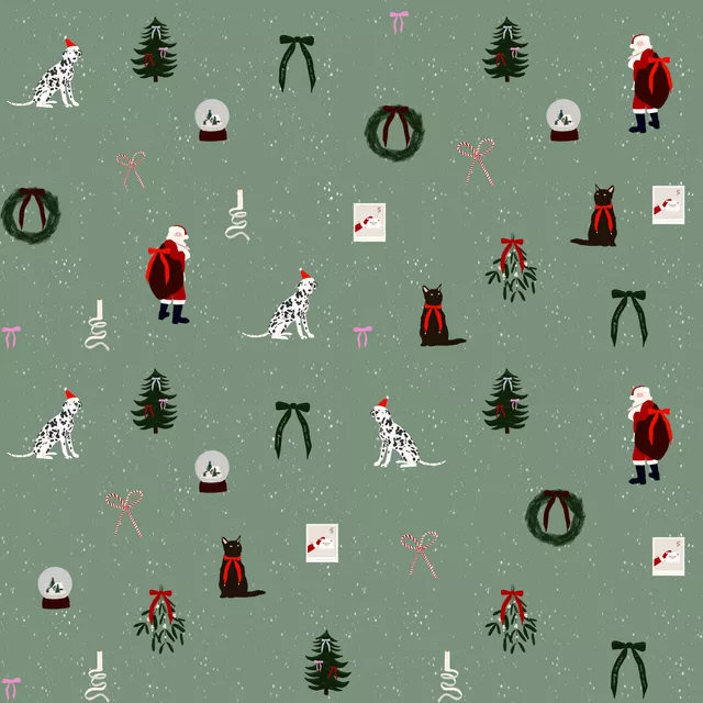 Tischdecke Weihnachtsmuster Grün