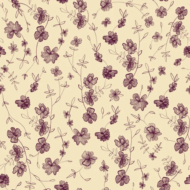 Bettwäsche Blumenmuster Gelb Burgundy