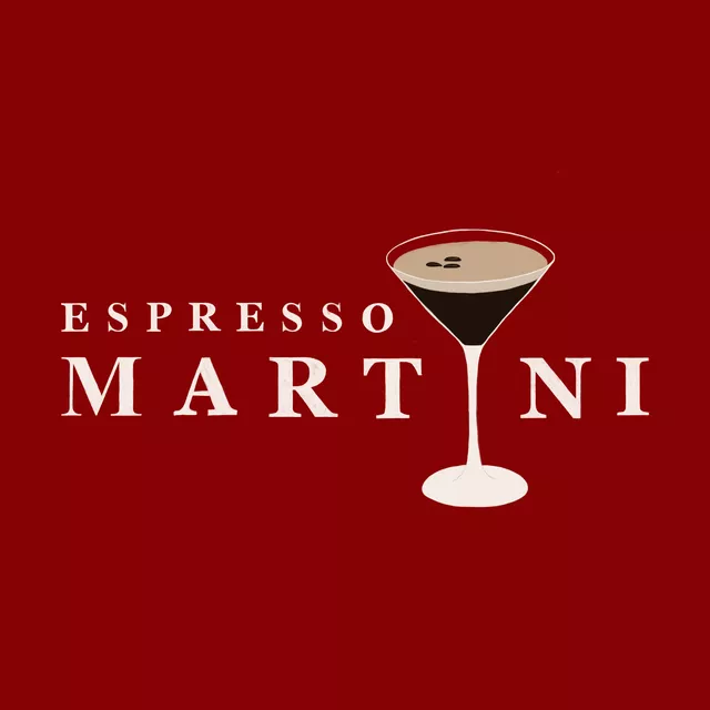 Kissen Espresso Martini Typo Rot