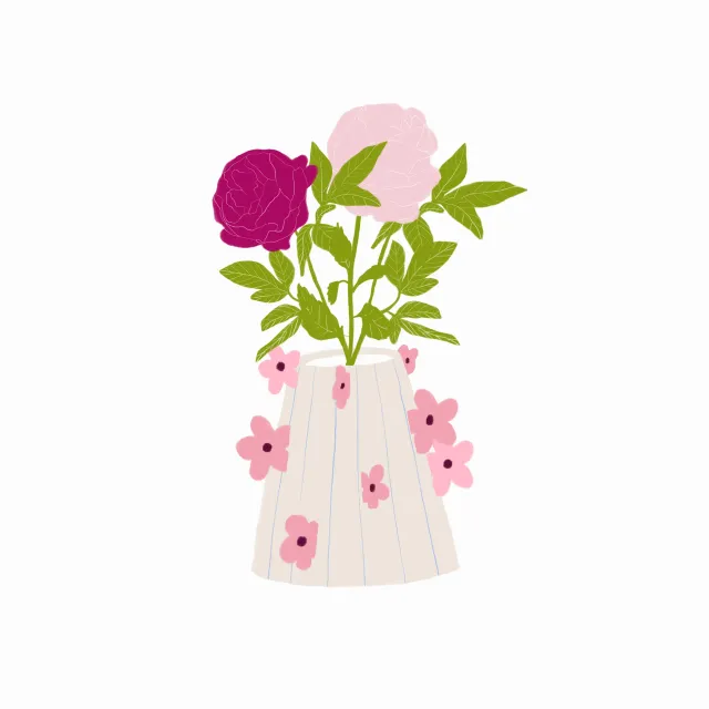 Rosen Blumenvase Rosa