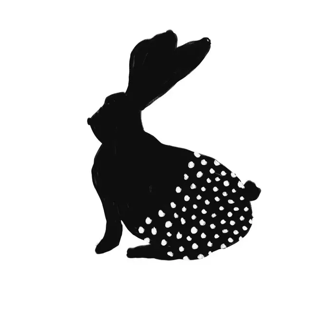 Servietten Osterhase mit Punkten Weiß