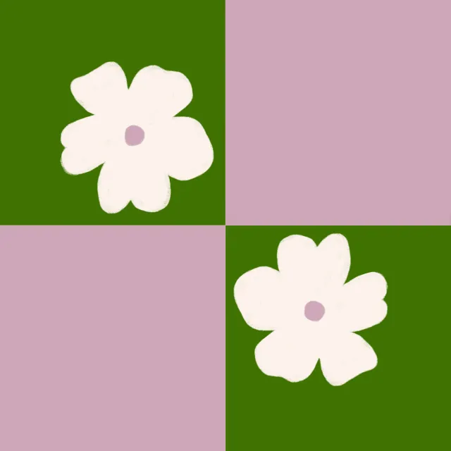 Servietten Blumen Karo Grün