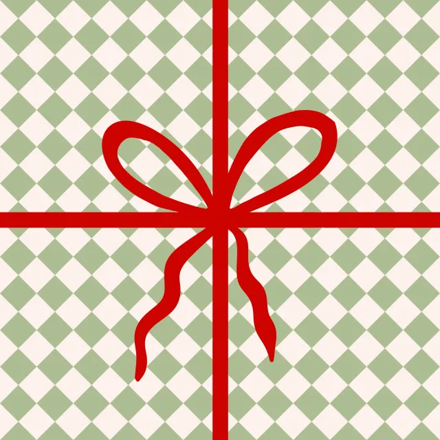 Sitzkissen Geschenk Karo Schleife Mint Rot