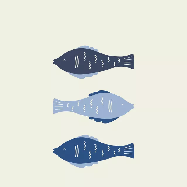 Kissen Blaue Fischis