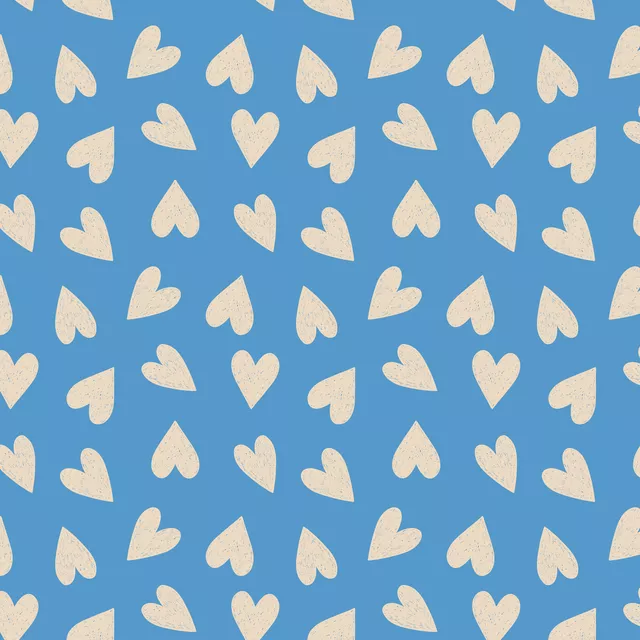 Tischläufer Sketchy Heart Allover Blau