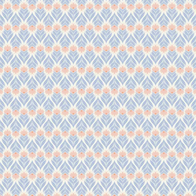 Folk Flower Creme Blau