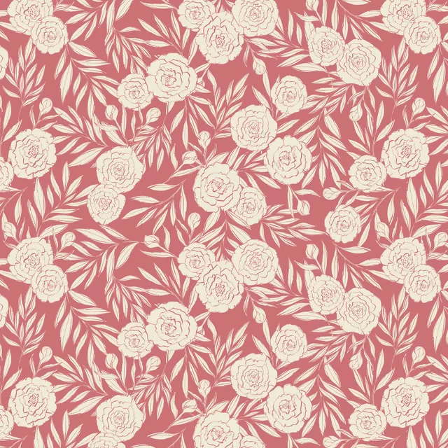 Sketchy Pfingstrosen Mauve