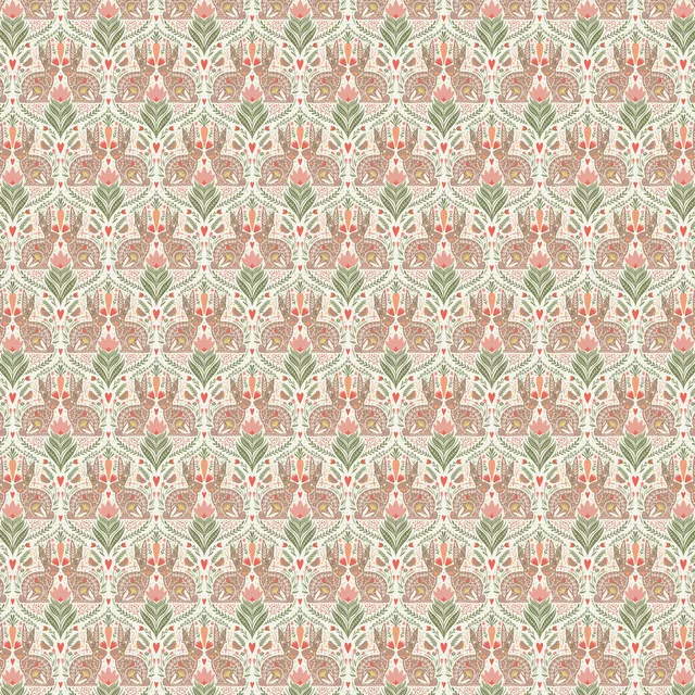 Folk Easter Bunny Creme Grün