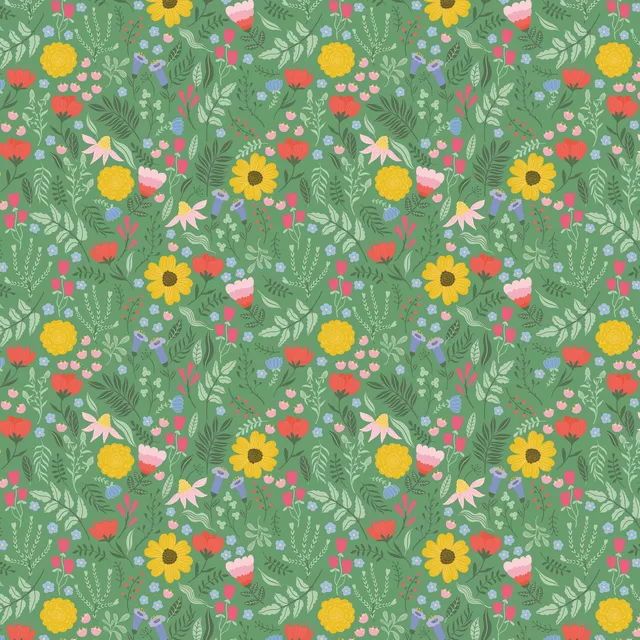 Wiesenblumen Grün Bunt