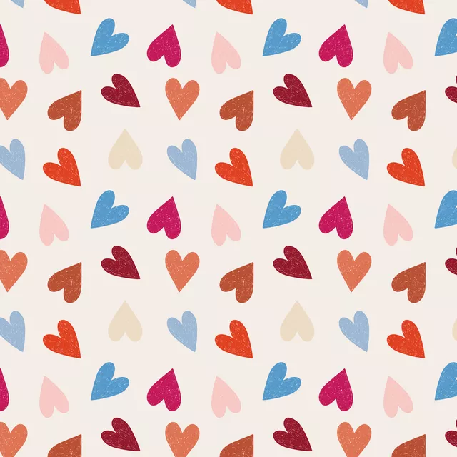 Tischläufer Sketchy Heart Allover Bunt