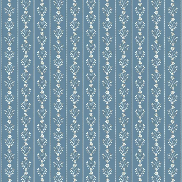 Kissen Landhaus Blumen Blau Weiss
