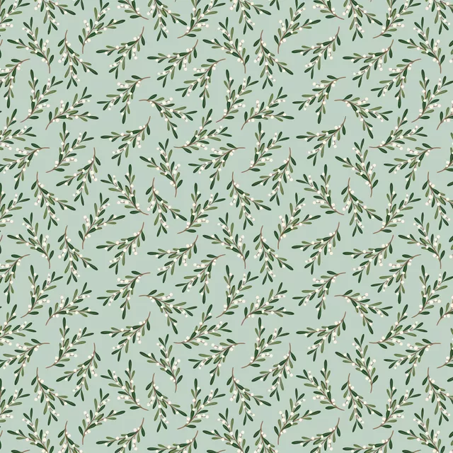 Kissen Mistlezweig Allover Minze