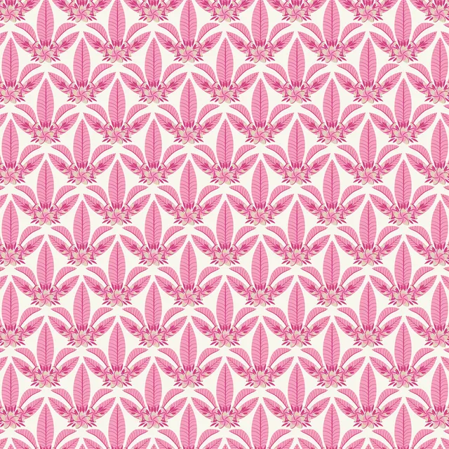 Kissen Palmenblätter und Blumen Pink