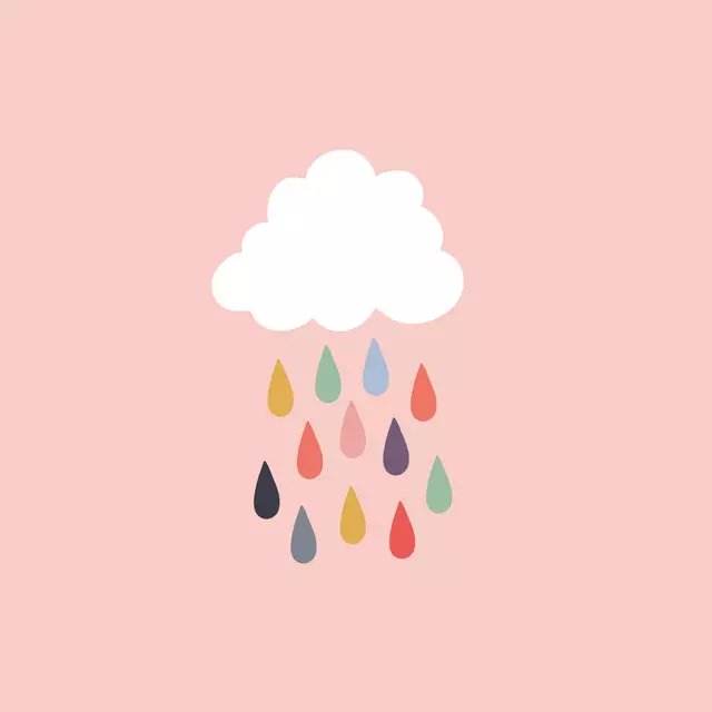 Kissen Bunter Regen Pink