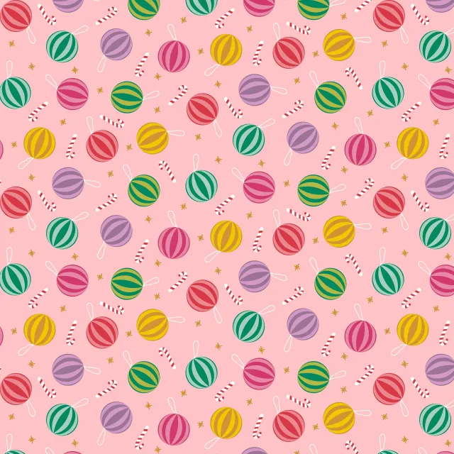 Bodenkissen Candy Weihnachtskugeln AOP