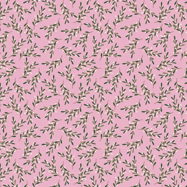 Kissen Mistlezweig Allover Pink