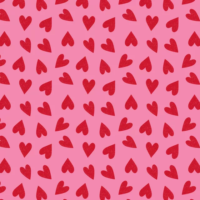 Sketchy Heart Allover Pink Rot