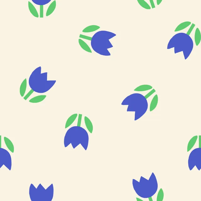 Tulpenmuster blau