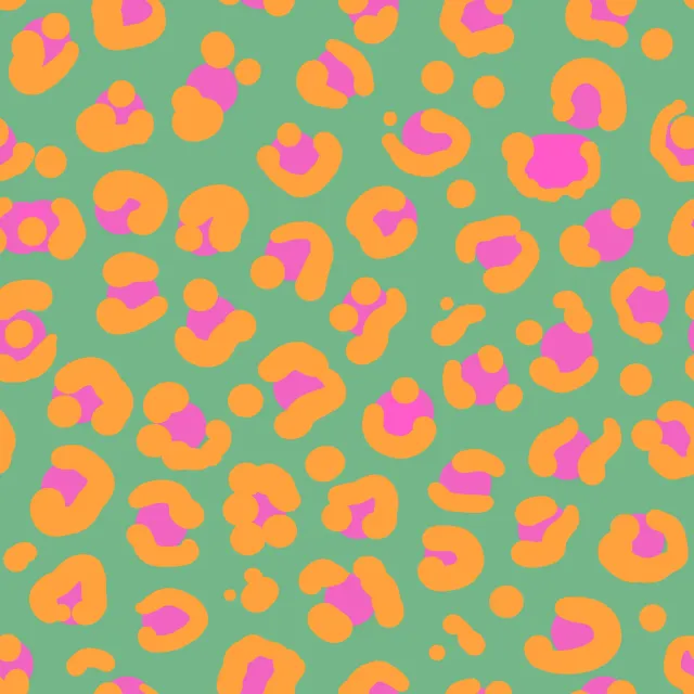 Dekovorhang Leomuster guen orange pink