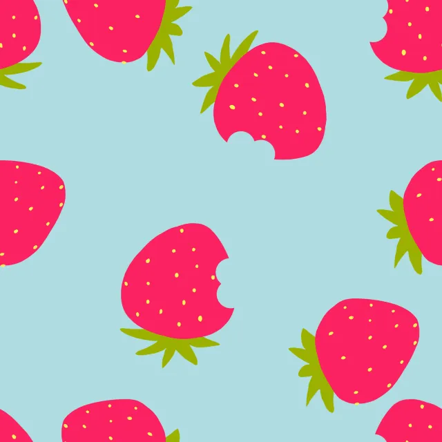 Erdbeeren Muster blau
