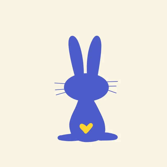 Kissen Hase mit Herz blau