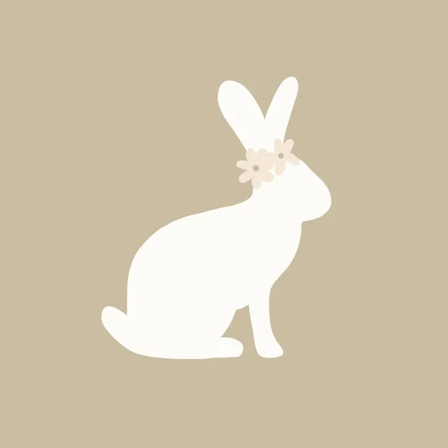 Kissen Hase Power Flower beige
