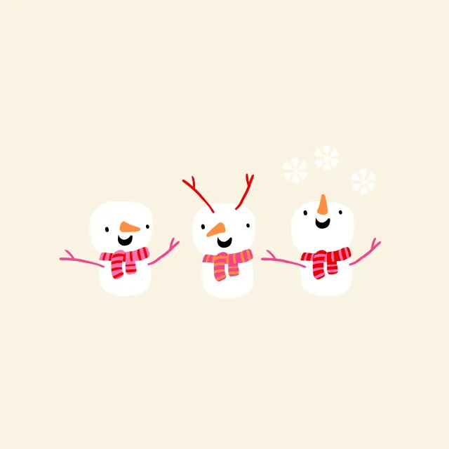 Sitzkissen Drei Schneemann Freunde