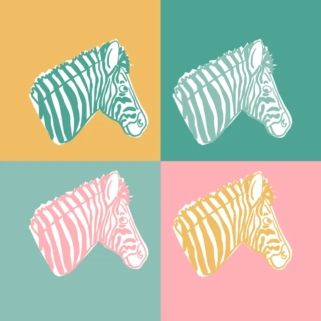 Kissen 4 Zebras Muster