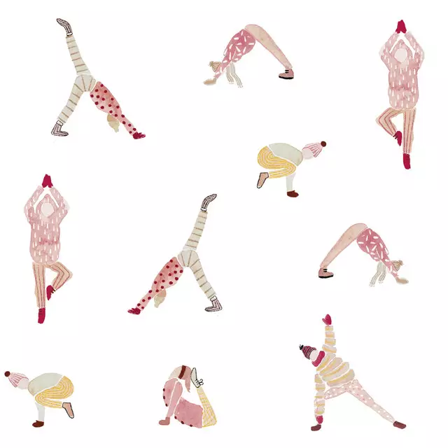 Tischset Winter Yoga People