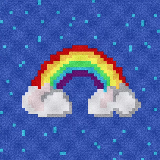 Kissen Pixel Rainbow