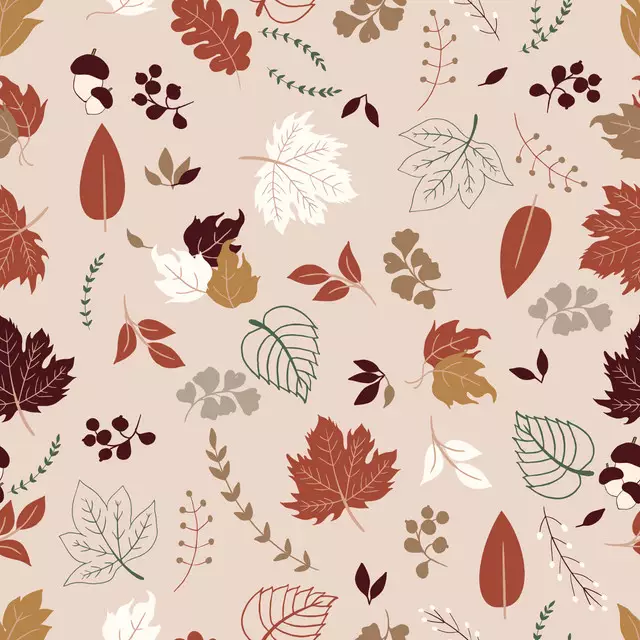 Dekovorhang Autumn Leaves Pink Background