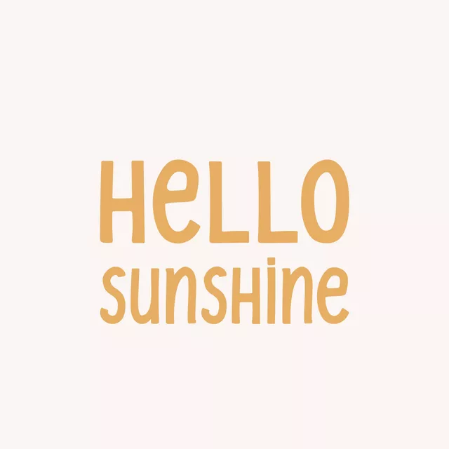 Hello Sunshine Lettering Gelb