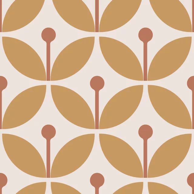 Modern Retro Floral Gelb