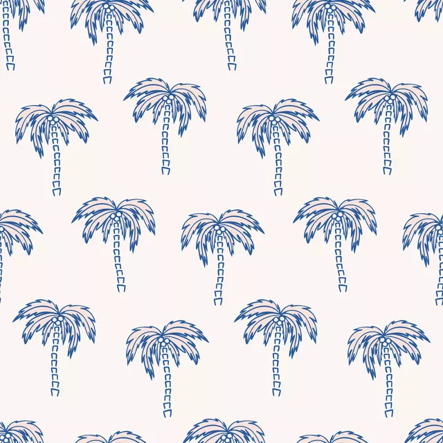 Palme beige blau rosa